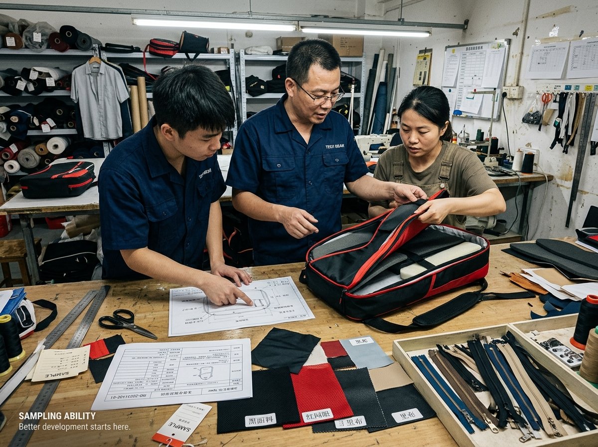 racket bag sample development process