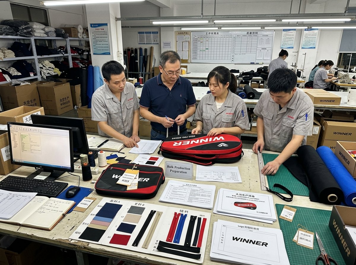 bulk production planning for racket bags