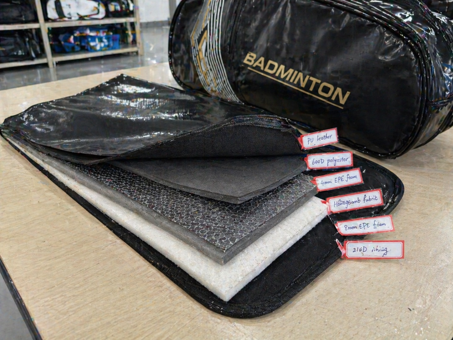 badminton bag material structure layers