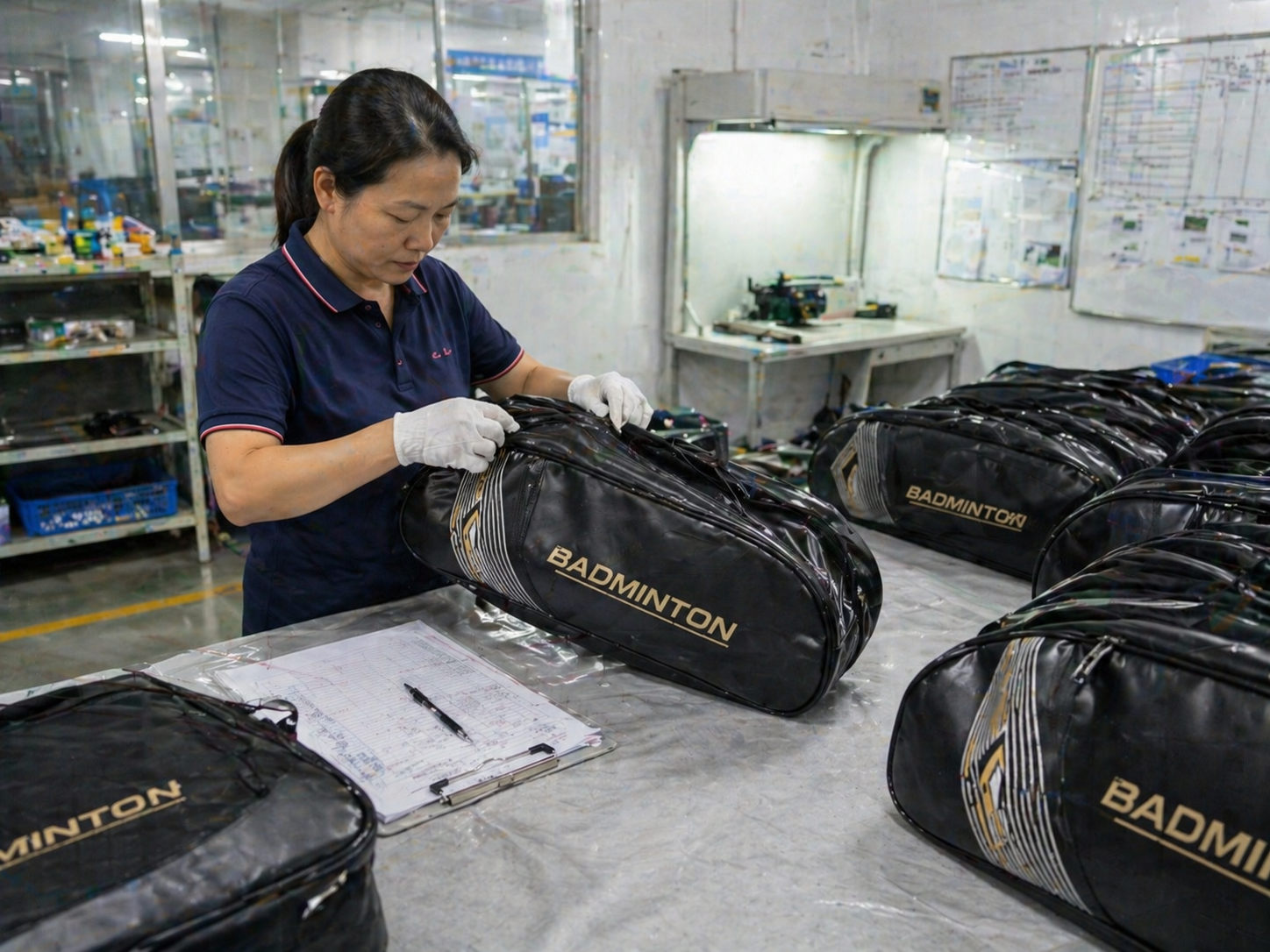 badminton bag qc process inspection
