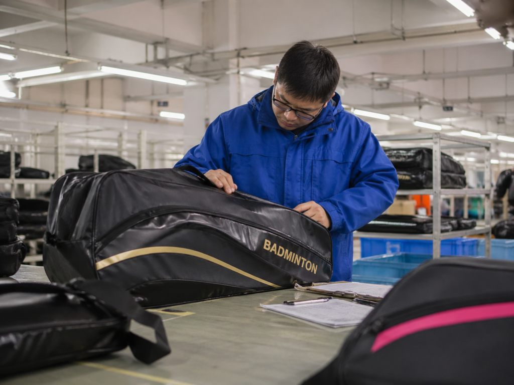 badminton bag quality control production