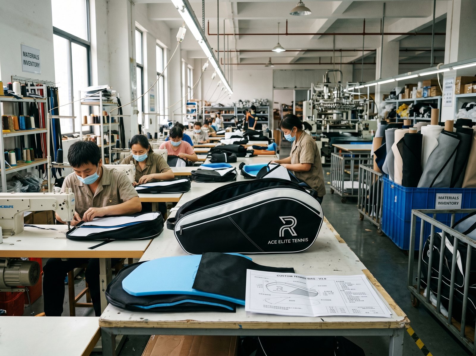 custom tennis bag design structure materials