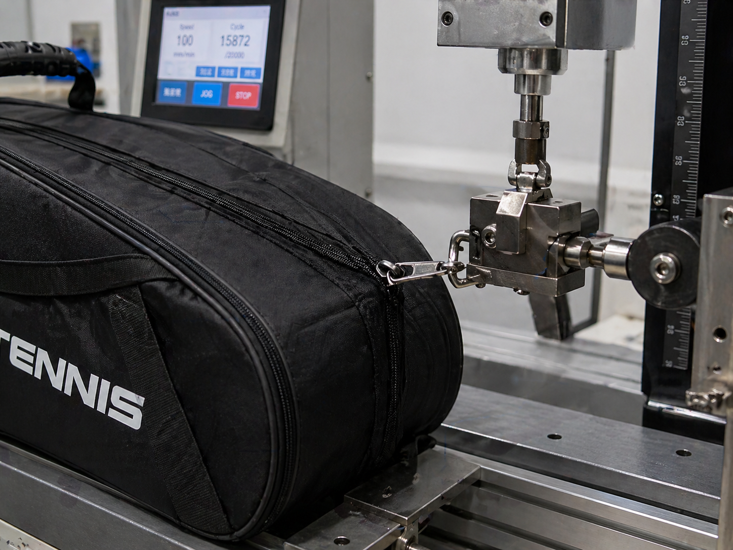 tennis bag zipper durability testing
