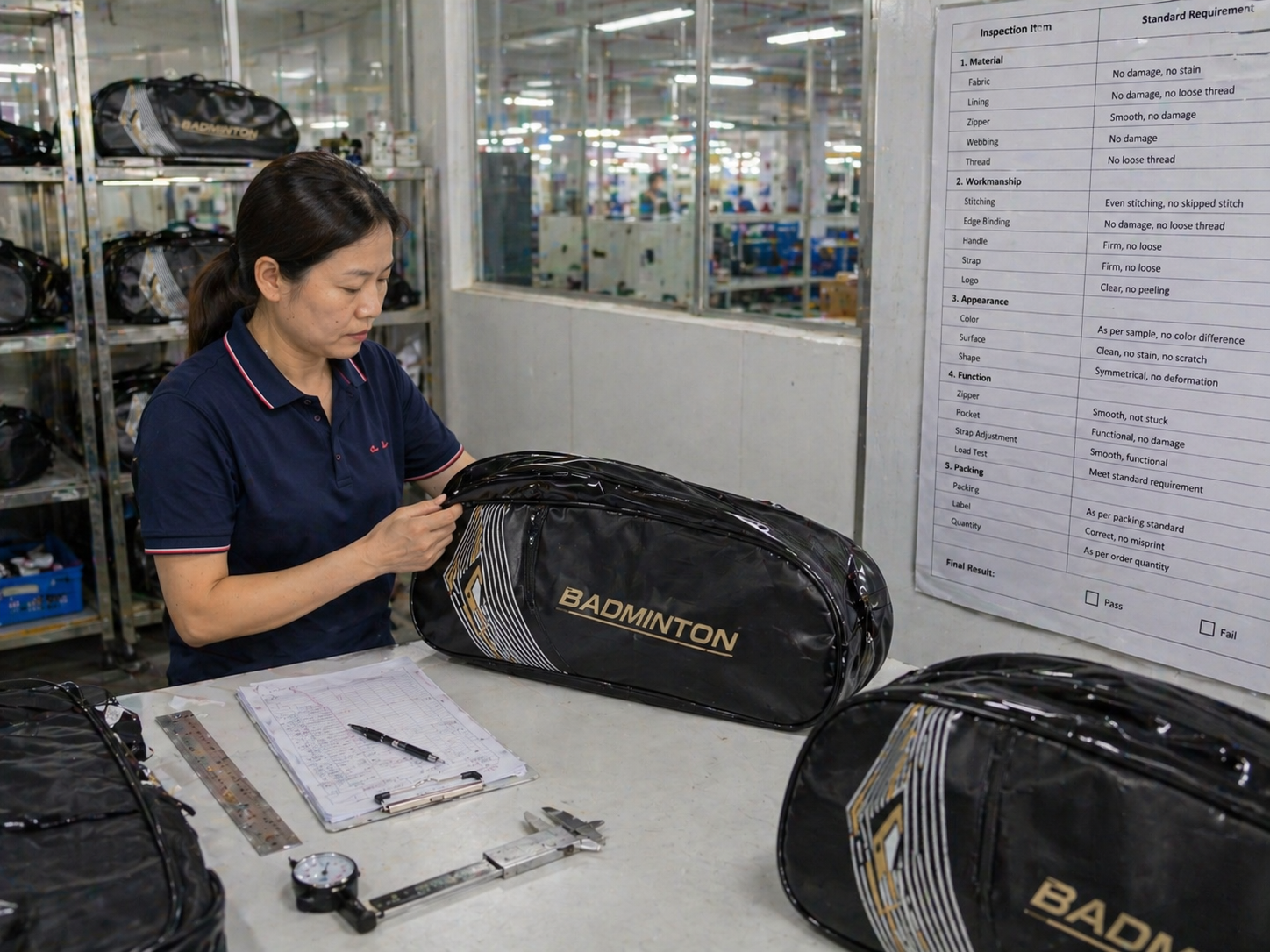 sports bag inspection standards quality