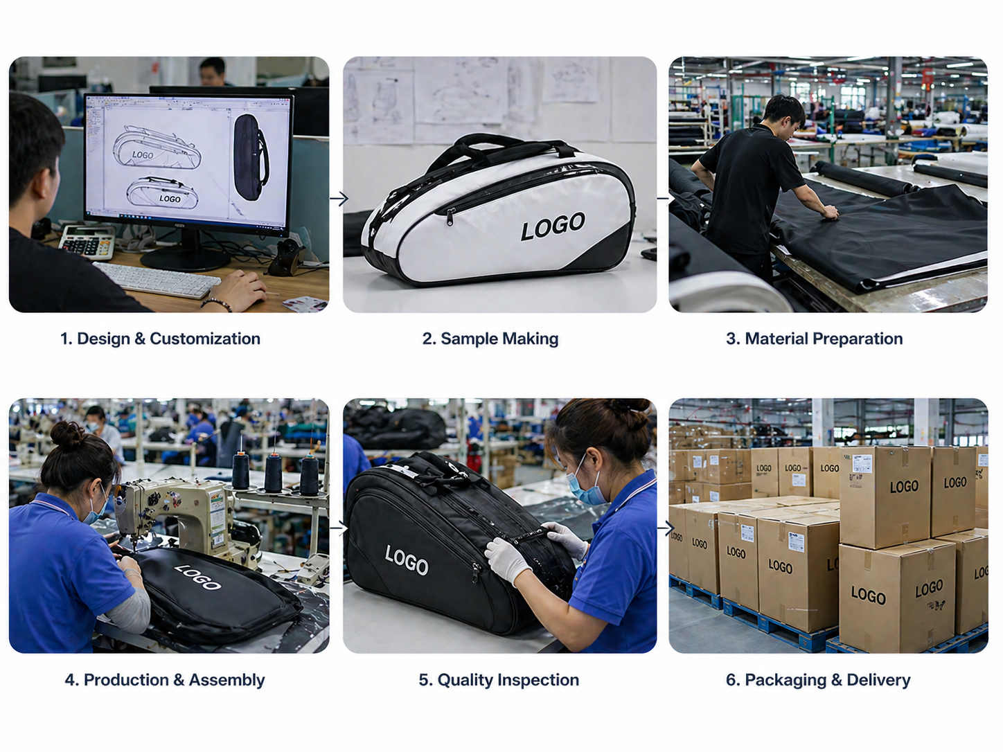 tennis bag private label steps process