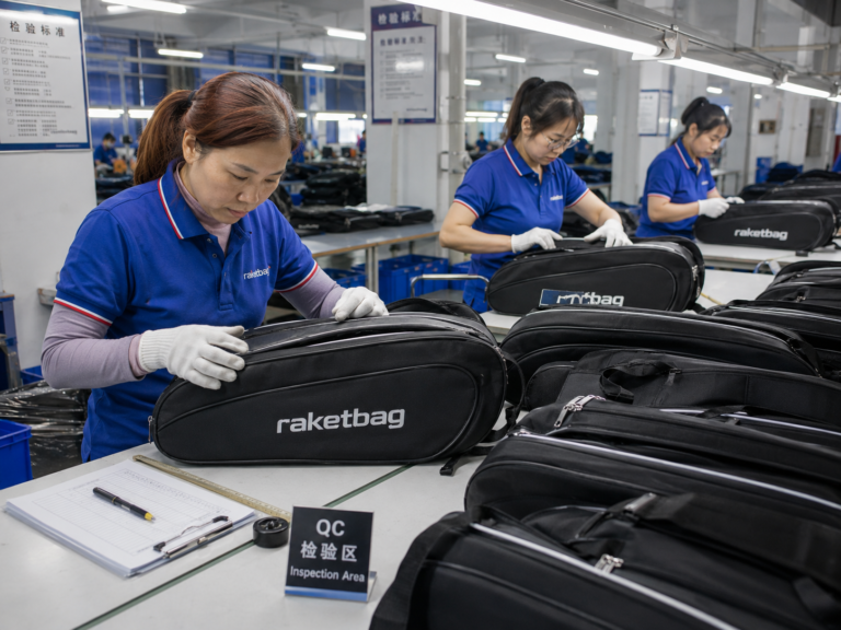 Professional Racket Bag Quality Inspection Area